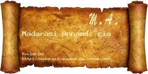 Madarasi Annamária névjegykártya